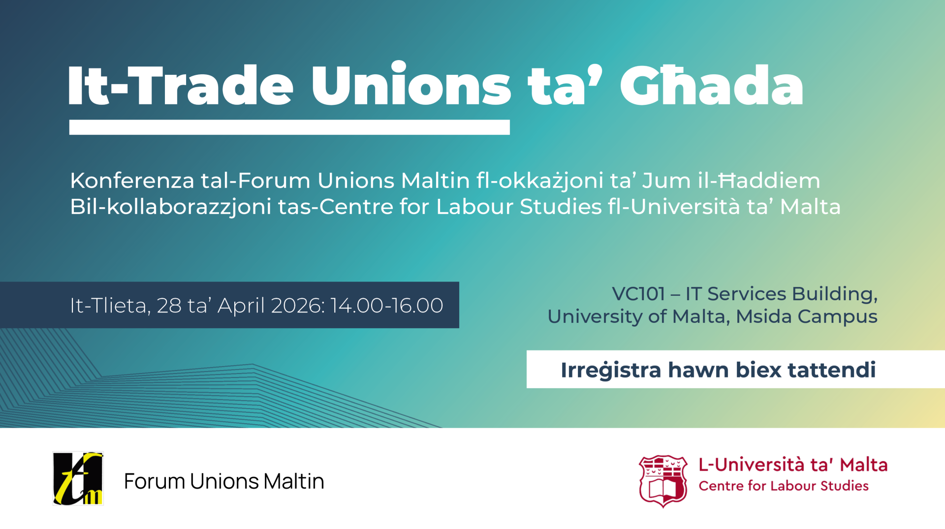 Konferenza tal-Forum Unions Maltin – It-Trade Unions ta’ Għada